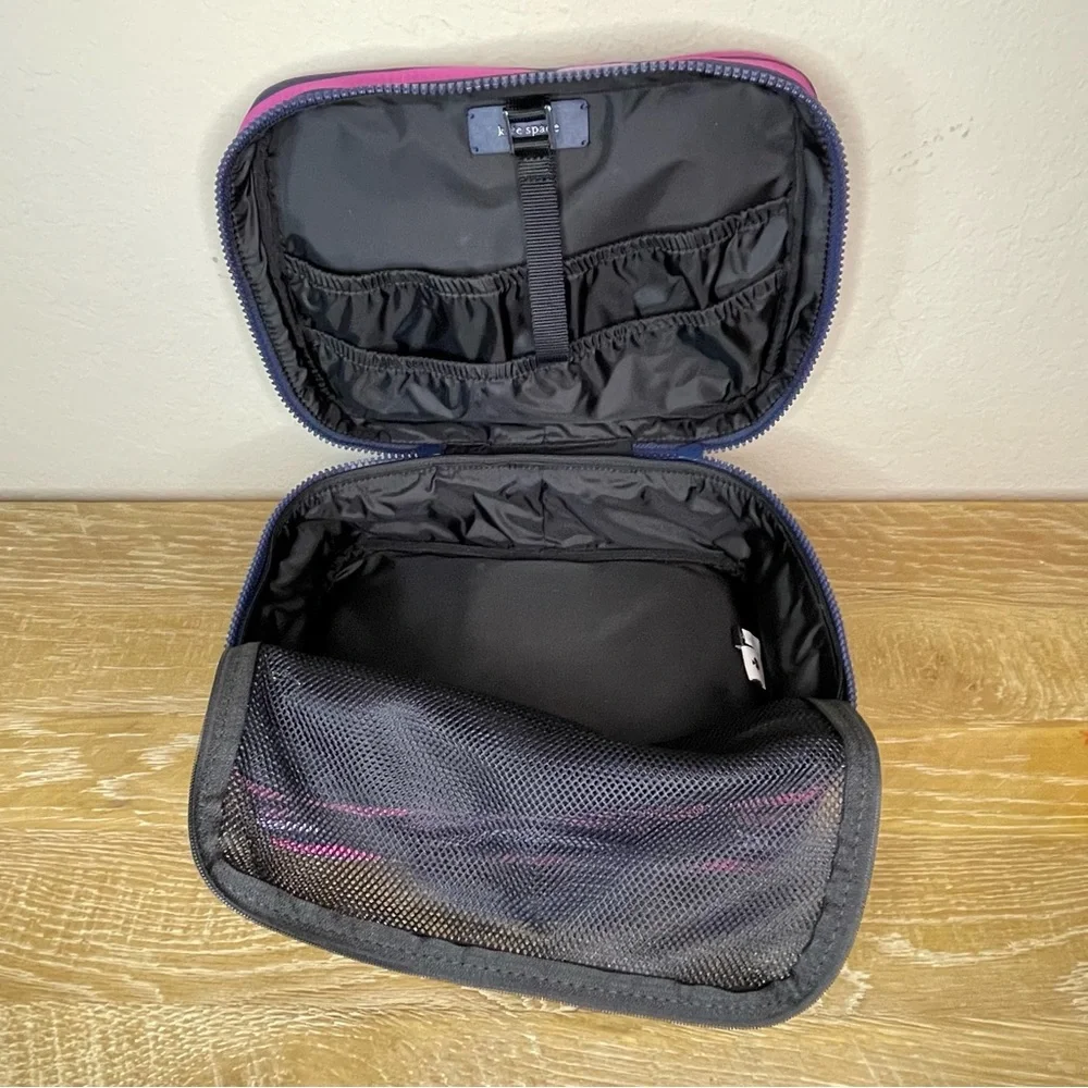 Kate Spade Jae Nylon Lip Print Travel Cosmetic Bag